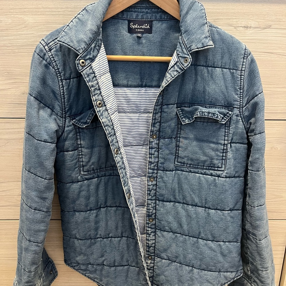 Splendid Soft Padded Denim Blue Jacket, size XS